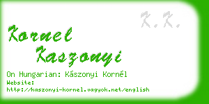 kornel kaszonyi business card